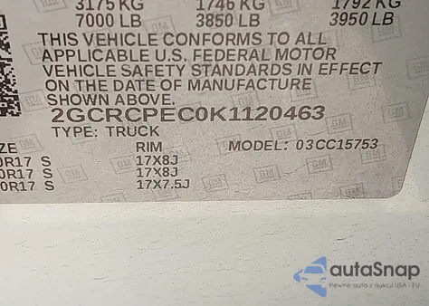 2019 Chevrolet Silverado 1500 Ld Lt from USA, damaged, VIN 2GCRCPEC0K1120463